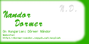 nandor dormer business card